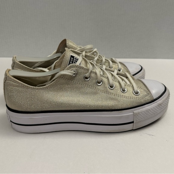 Converse CTAS LIFT PLATFORM OX Gold/Black/White '568630C' Women's Size 10 - Picture 2 of 14